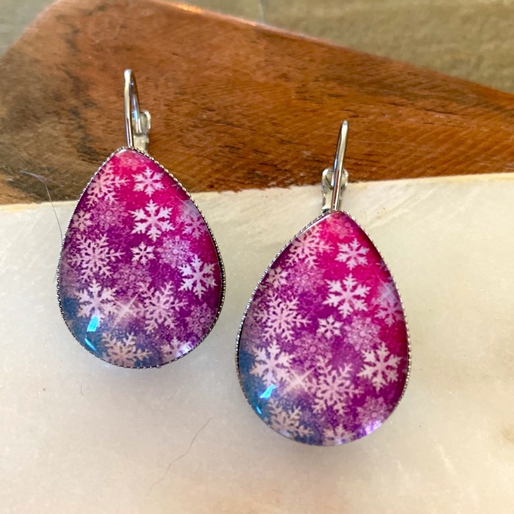 Snowflake Teardrop Earrings